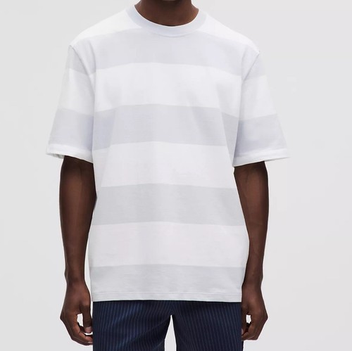 Lululemon Heavyweight Cotton Jersey T-Shirt Stripe XL New