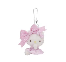 US Seller - Sanrio Hello Kitty Plush Keychain Pink Bow Dress with Tag