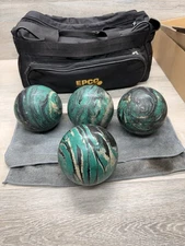 EPCO Candlepin Bowling Bag, Foam Insert, 4 Green Swirl Balls 2.6lb. Each