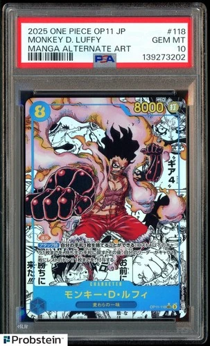 2025 One Piece OP11 Japanese Manga  #118 Monkey D Luffy PSA 10 GEM MINT