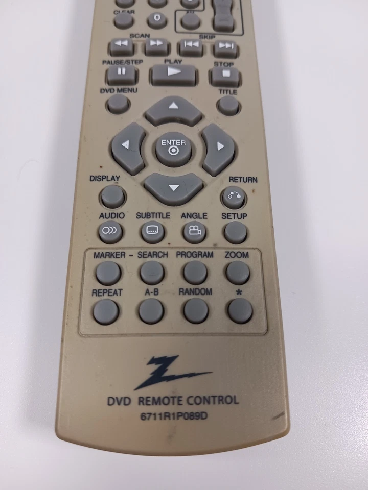 Zenith 6711R1P089D DVD Player Remote DVB611 LDA730 ZDA311 ZDA510 - Tested, Works - Image 3 of 4