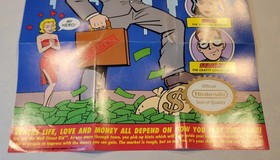 1989 Wall Street Kid Nintendo NES Insert SOF-KP-US Promo Poster Only Near Mint