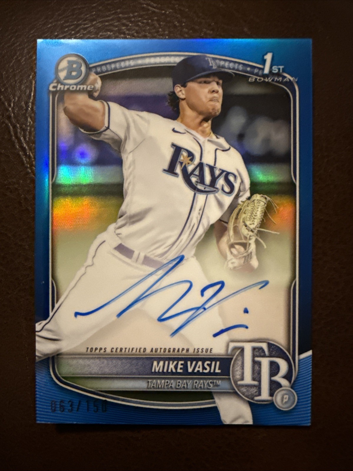 2025 Bowman - Chrome Prospect Autographs Mike Vasil #CPA-MV Blue Refractor /150