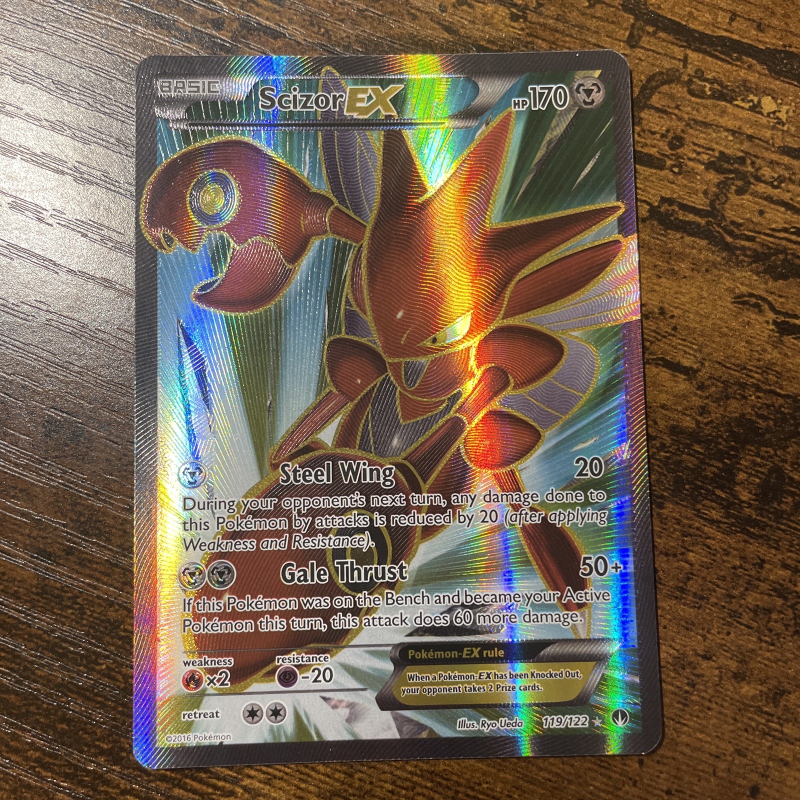 Scizor EX (Full Art) 119/122 Pokemon Breakpoint Holo English LP *
