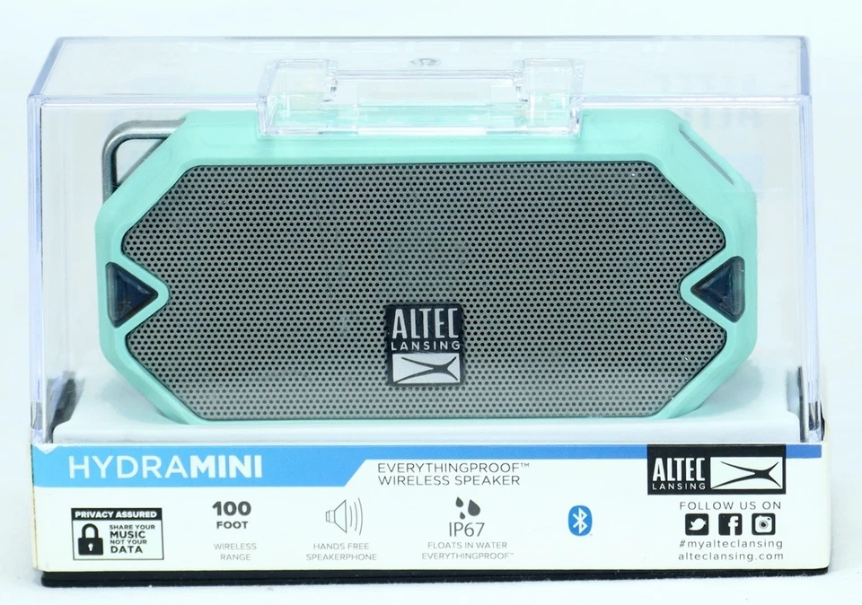 NEW Altec Lansing HYDRAMINI EverythingProof Wireless Bluetooth Speaker (MINT - Image 4 of 4