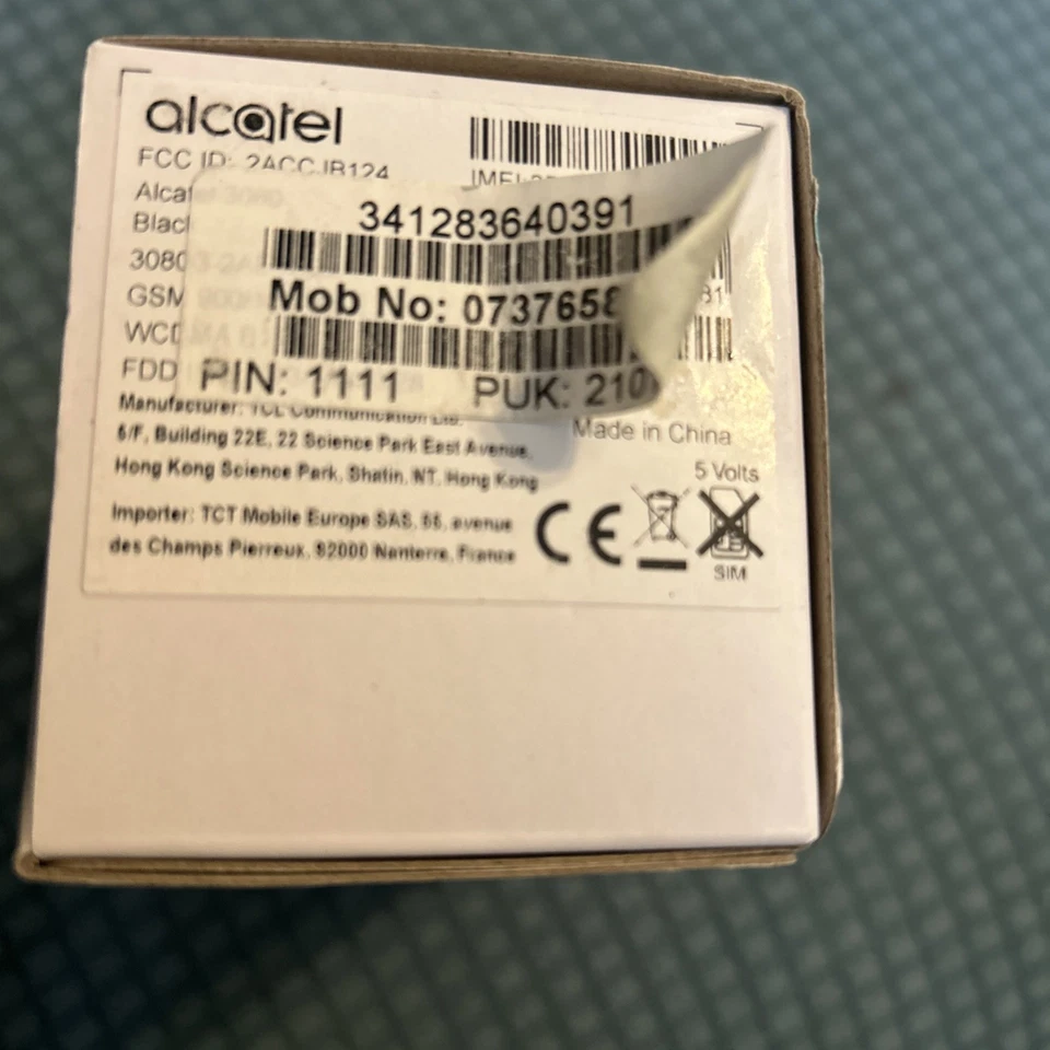 Alcatel 3080G Black mobile phone  - Black - Image 2 of 3