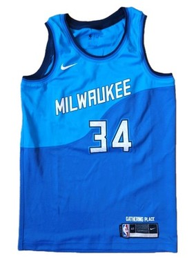 Nike Giannis Antetokounmpo Bucks CITY Swingman Jersey Trikot NBA blau S 40