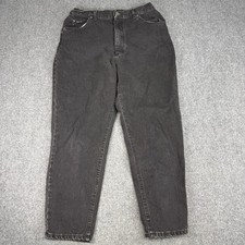 Vintage Lee Faded Black Jeans Womens Size 16 PET Straight Leg Made in USA VTG
