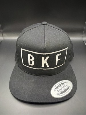 BKF Benjie Kim Fishing Yupoong SnapBack Flat Bill Black Hat NWOT