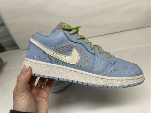 Air Jordan 1 Low SE GS blu punto ragazzo taglia unisex taglia 5 5 anni DO8227 400