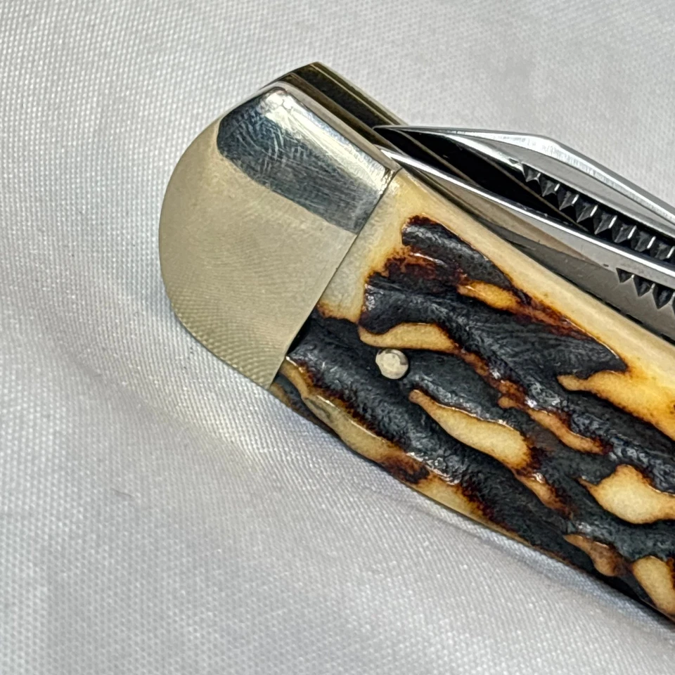 Cuchillo Marca Bulldog Dos Hojas Plegables Ciervo Mango Trampero Estilo Alemania Foto 2 de 4