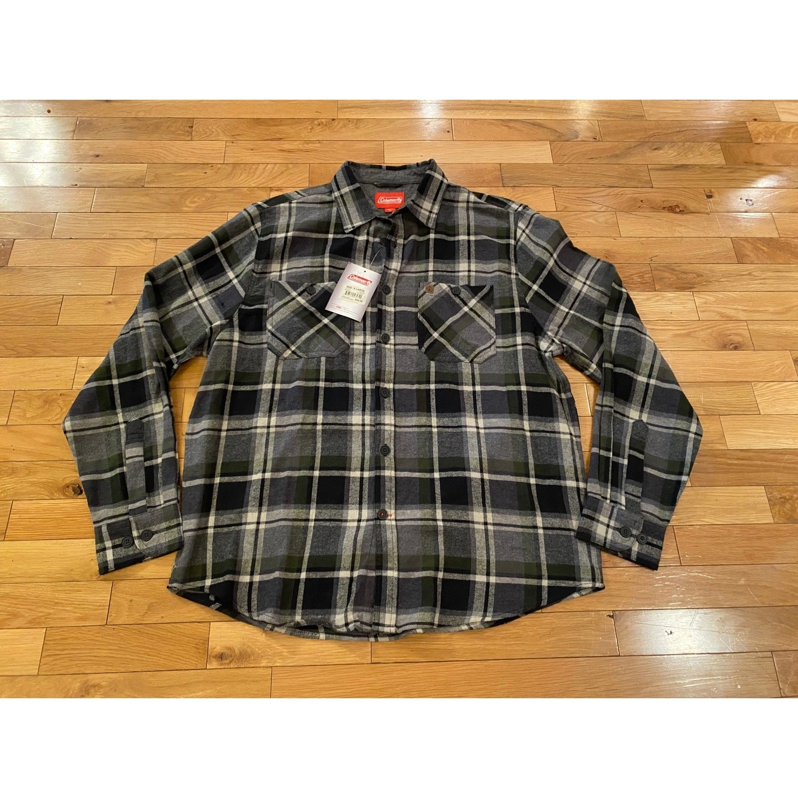 Coleman Men's XL Long Sleeve Plaid Flannel Shirt Y2K Button Up Outdoor NWT
Opens in a new window or