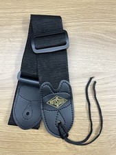 Rotosound Black Guitar Strap – Nylon Adjustable – Leather Ends – Brand New