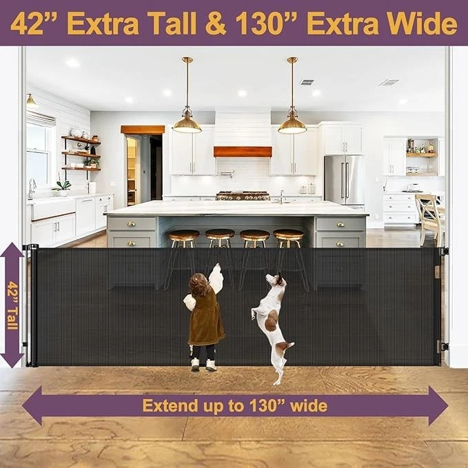 Extra Wide Retractable Baby Gates for Large Openings Extra Tall