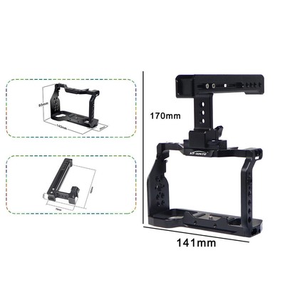 For Sony Alpha A7C Camera Cage Rig with Side Top Handle Grip Vlog Kit ARRI