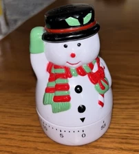 Snowman Kitchen Timer Christmas Holiday Works Classic Scarf Hat 4’