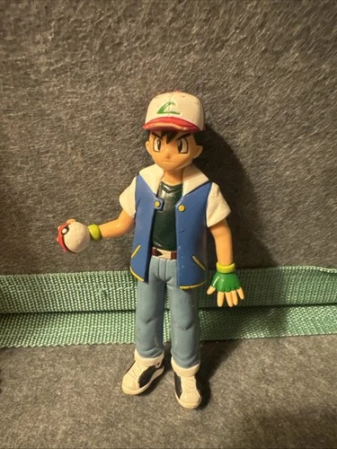 Vintage Ash Ketchum Pokemon Trainer Figure 4.75" TOMY 1998 Pokemon Game Freak