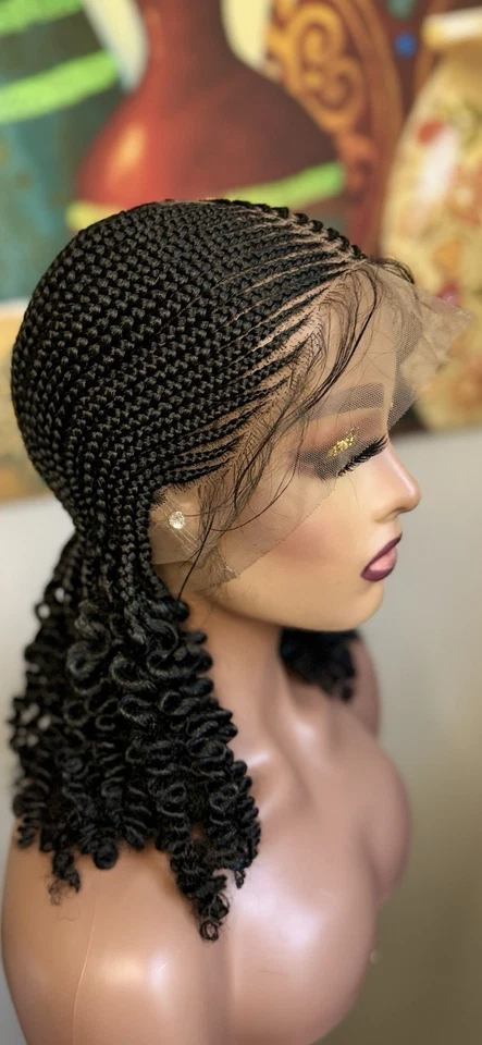Peruca trançada feita à mão com fecho de renda - Imagem 4 de 4
