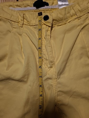 H&M Yellow 100% Cotton Women Shorts Size 8 Summer Beach Casual Golf Spring - Picture 9 of 12