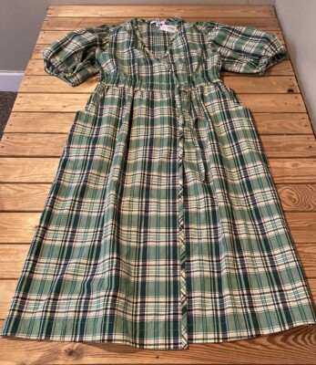 Derek Lam 10 Crosby NWT $495 Women's Plaid Midi Dress size 14 Green Sf1 |  eBay