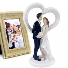 Romantico Cake Topper Matrimonio Sposa E Sposo Figurine Torta Resina Decorazione