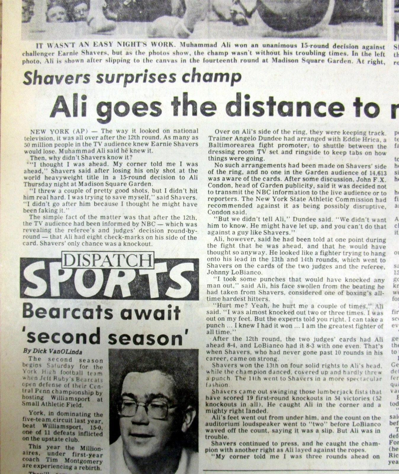 3 1977年 新聞 Muhammad Ali defeats earnie shavers nヘビーウェイトボクシングファイト - 画像4/10