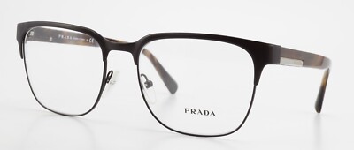 Prada Glasses Frame VPR 57U 54-18 ROU-101 140 Square Browline Brown Matt Mann