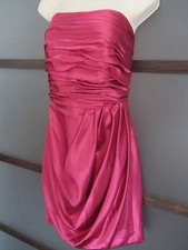 Davids Bridal Dress Short Bubble Hem Slimming Strapless Size 16 Watermelon