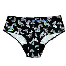Victorias Secret  PINK Hipster Period Panty Black With Butterflies XXLarge New