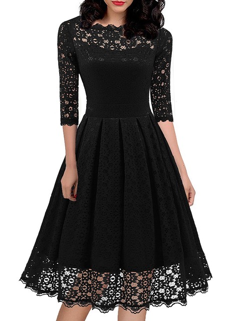 lace swing dress with sleeves