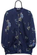 Bagatelle Jacket Lightweight Bomber Floral Summer Vintage Navy - Womens L