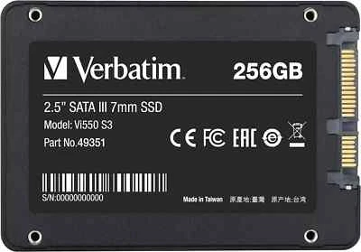 Hard Disk Verbatim SSD Vi550 S3 SATA 3 2,5'' interno 256GB Drive PC Notebook