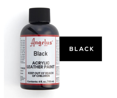 Angelus Brand Acrylic Leather Paint Waterproof Black - 4.oz