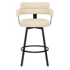 Image of Enzo Faux Leather Barstool Black Frame