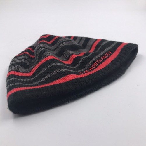 The North Face Red Striped Beanie - Youth Medium - Warm Winter Black Cap Hat - Picture 6 of 9