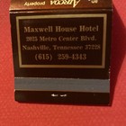Vintage Maxwell House Hotel Nashville Tennessee Tallulah Praline Matchbook New — photo 2