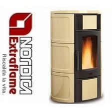 TERMOSTUFA STUFA A PELLET NORDICA ISIDE IDRO 2.0 EXTRAFLAME 20 KW PERGAMENA IN M