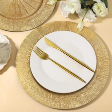 Gold Charger Plates - Antique Plate Chargers for Dinner Plates - Set of 100 Din