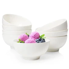 DESSERT BOWLS SET OF 810 OZ CERAMIC SMALL BOWLS FOR KITCHEN4.5 "WHITE ICE CREAM 
