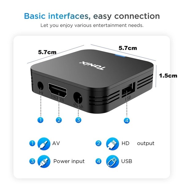 Tanix TX1 Android 10 TV Box 24g WiFi 4k 60fps Quadcore 2GB Memory 16GB  - image 2