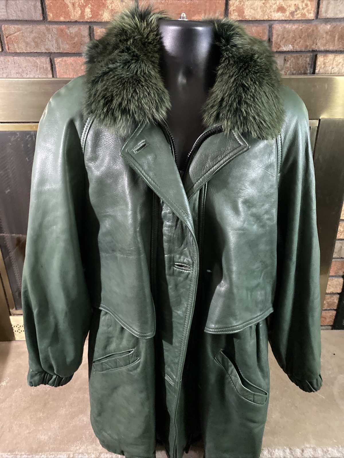 Vintage Damselle LTD Green Leather Fur 