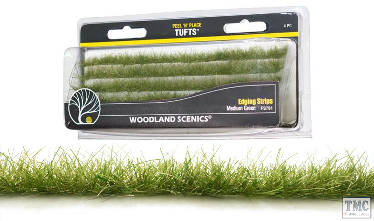 FS781 Woodland Scenics Light Green Edging Strips (4 PC)