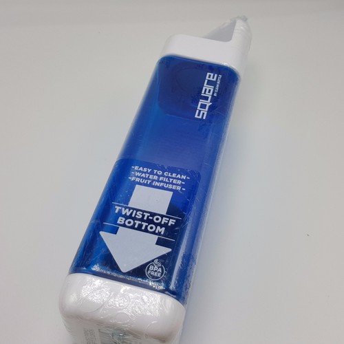 Botella de agua cuadrada limpio filtro libre de BPA infusor de frutas plástico azul 25 oz CUZN - Imagen 6 de 6
