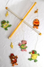 Vintage New Zoo Revue Baby Crib Mobile Freddie the Frog Herietta Hippo Charlie