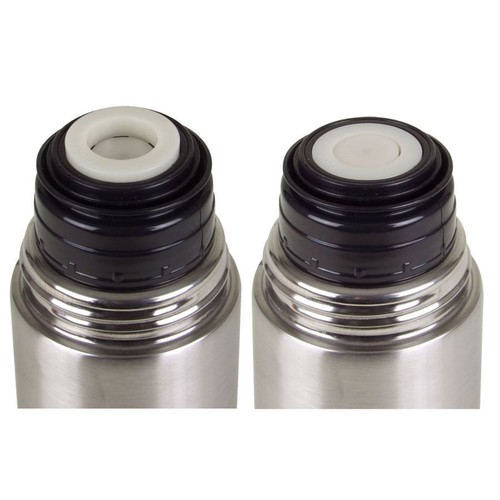 Edelstahl Isolierflasche mit Trinkbecher 1L Thermoflasche Thermokanne Becher - Bild 2 von 2