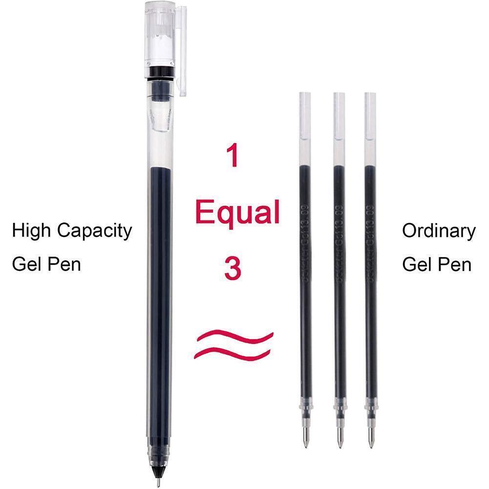 Gel Pen Large Capacity Ball Gel Pen Fine Point (0.5 Ink Mm) Black/Red