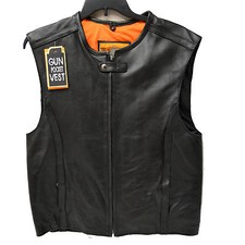 MEN'S MOTORCYCLE RIDING SWAT CLUB SWAT STYLE TEAM VEST W/2 GUN POCKETS BLK NEW