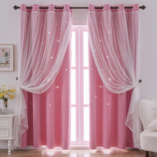 Star Curtains for Bedroom Star Hollow Out Blackout Curtains for Kids Room Double