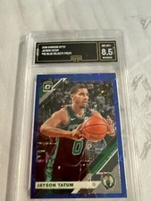 JAYSON TATUM CELTICS 2019 DONRUSS OPTIC BLUE VELOCITY PRIZM #82 GRADED 8.5 L@@@K