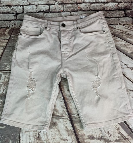 Mens Denim Shorts Distressed Ripped 